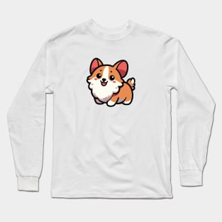 Cute Corgi 01 - Kawaii Sticker | Dog Mom, Dog Dad Long Sleeve T-Shirt